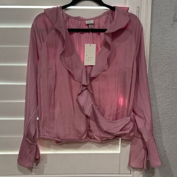 a new day Pink Ruffled Blouse - Picture 1 of 7